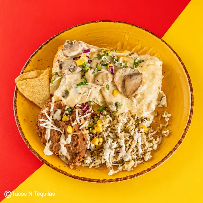 Chicken Mushroom Burrito — Elsternwick